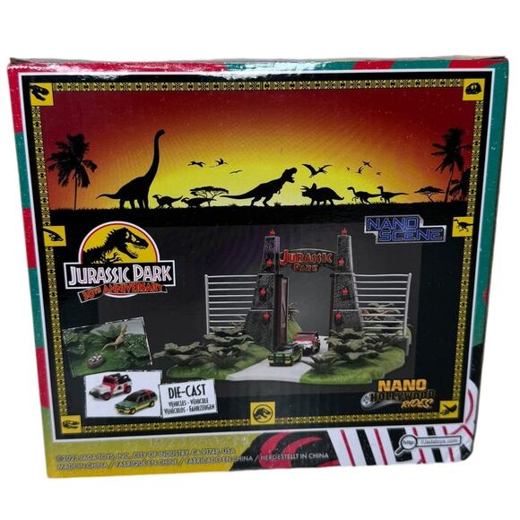 2023 Jada Jurassic Park Diorama Set 30th Anniversary Nano Scene Diecast #34244 - Picture 2 of 7